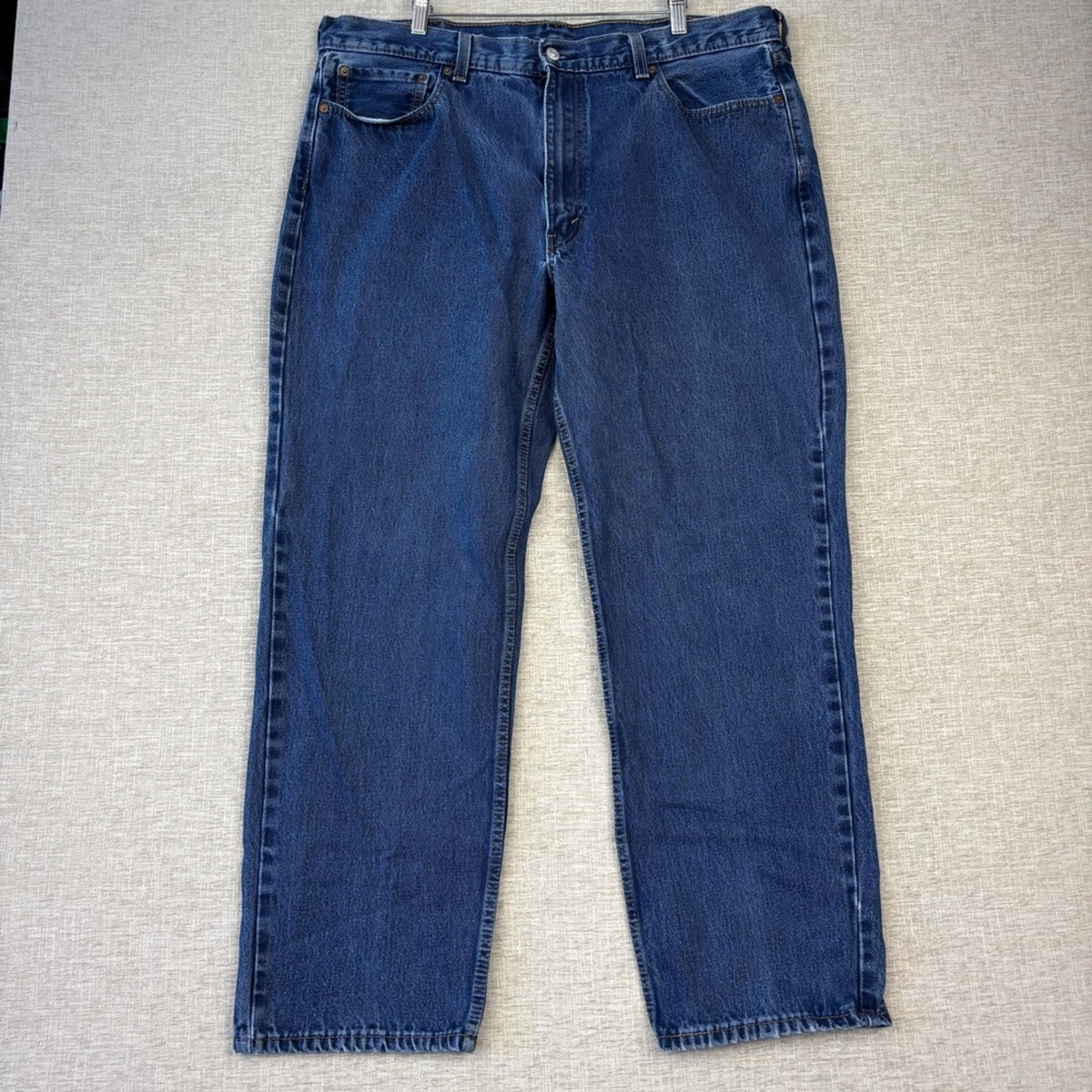 Levis 550 Mens 40x32 Jeans Tapered Leg Medium Dark Blue Denim Washed Pants